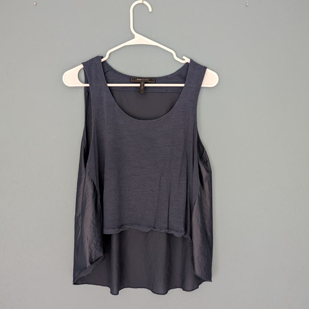 BCBGMaxAzria Gray Relaxed Scoop Neck Tank